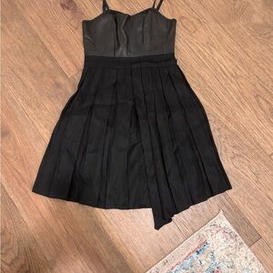 Rag & Bone Black leather Dress with Pleats